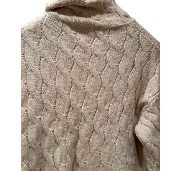 Zara Cream Cable Knit Turtleneck Sweater - Picture 4 of 6